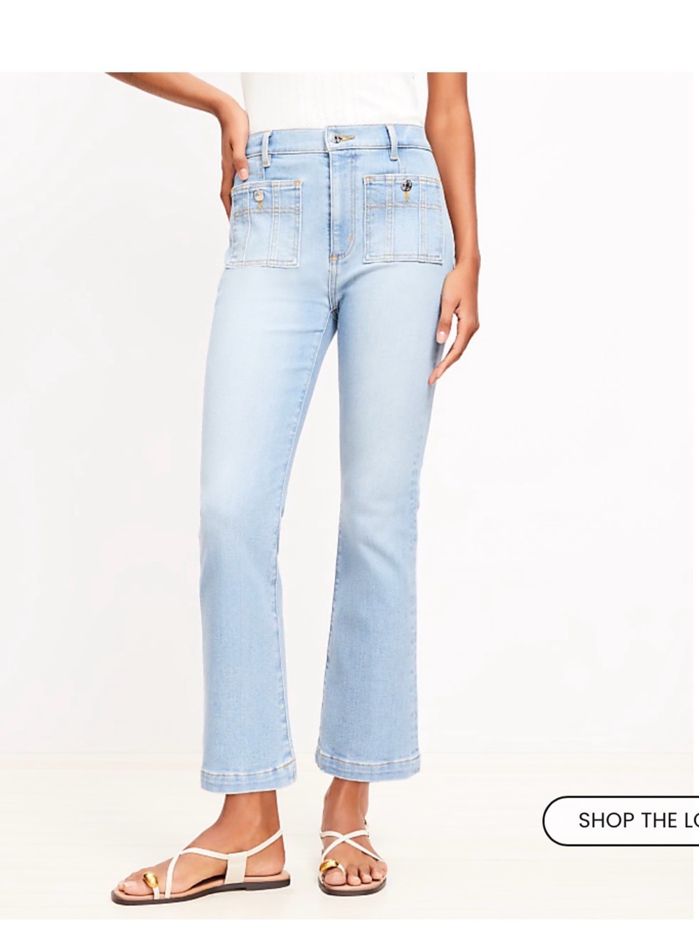 LOFT Patch Pocket Kick Crop Jeans in Light Wash